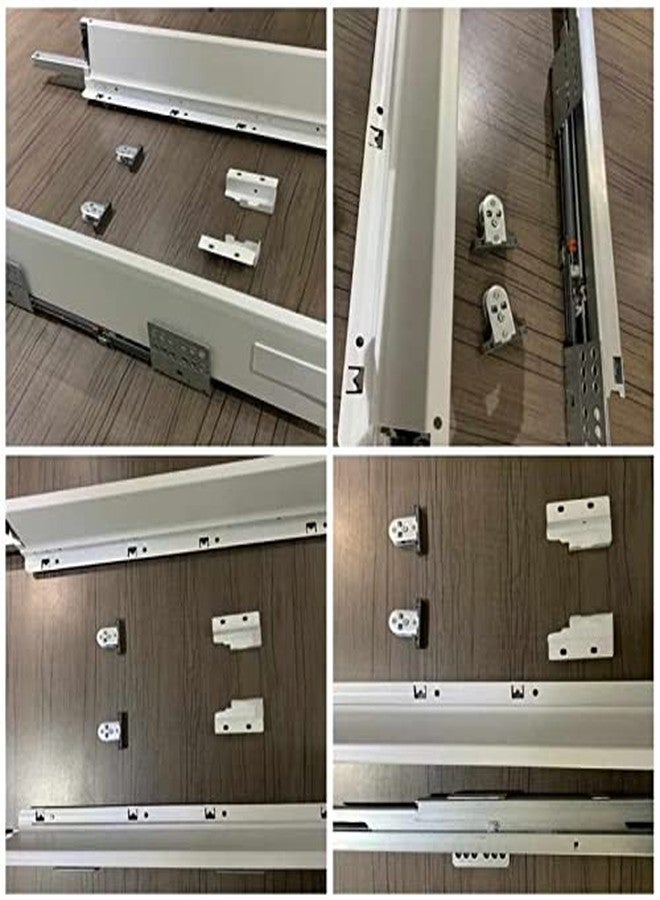 DBR Metal Innotech Drawer For Modular Kitchen & Office Tandem Box With Full Extension Double-Walled System With Railing Pack Of 1 Set White (6 X 20 Inches) - Image 4